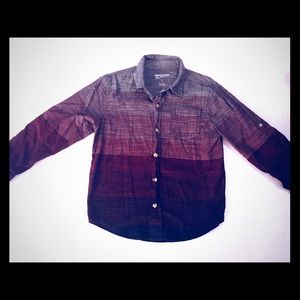 Multi-Colored Long Sleeve Button Down T-Shirt